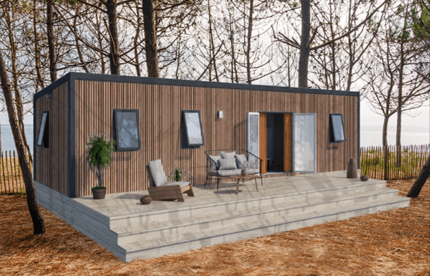 Boslodge XL met veranda - 6 pers.